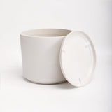 The Ceramic Cylinder Planter with Saucer, 2nd Generation - Ed's Plant Shop