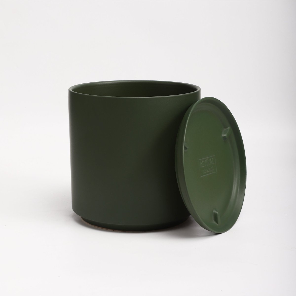 The Ceramic Cylinder Planter with Saucer, 2nd Generation - Ed's Plant Shop