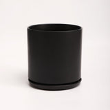 The Ceramic Cylinder Planter with Saucer, 2nd Generation - Ed's Plant Shop