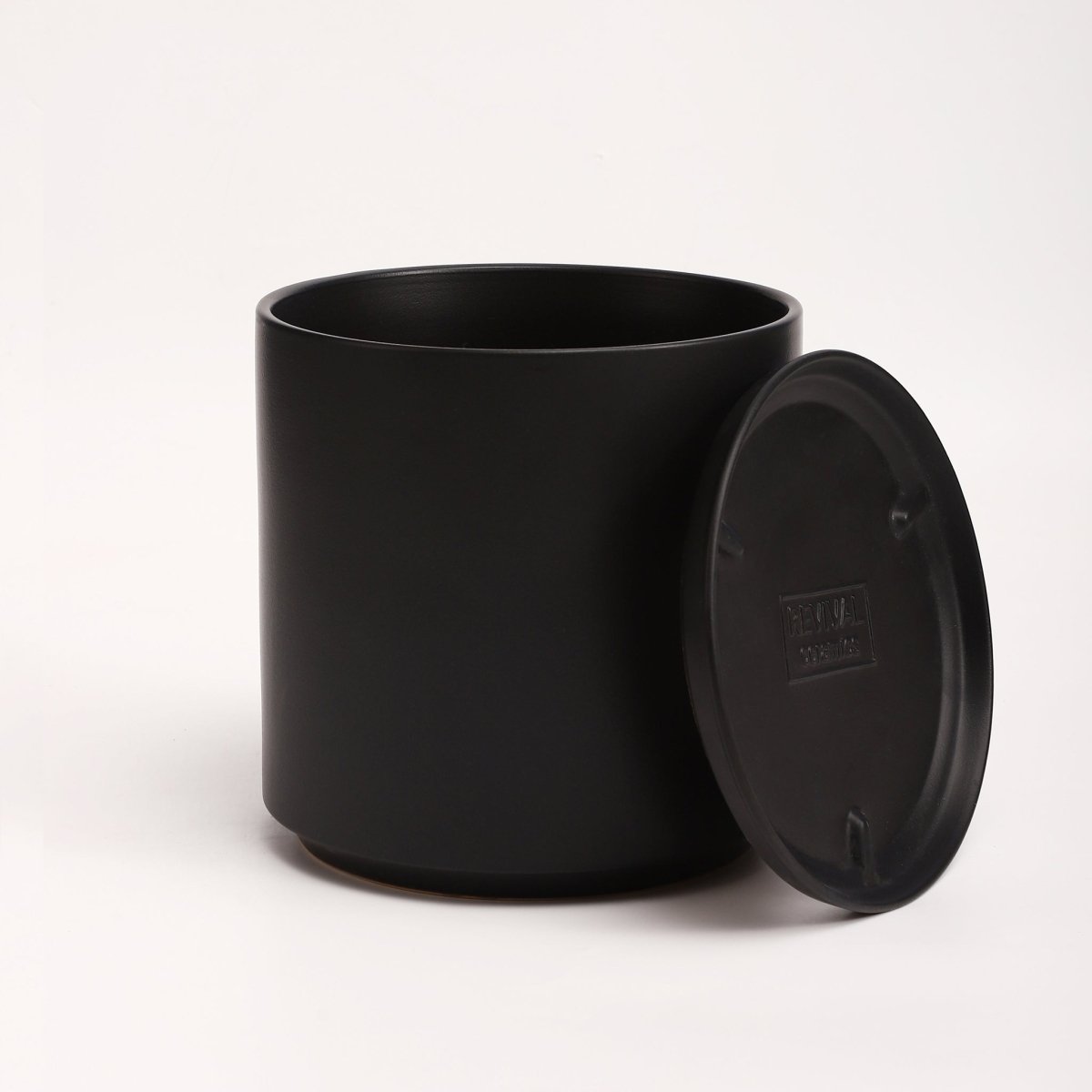 The Ceramic Cylinder Planter with Saucer, 2nd Generation - Ed's Plant Shop
