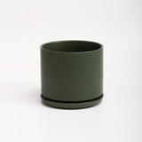 The Ceramic Cylinder Planter with Saucer, 2nd Generation - Ed's Plant Shop