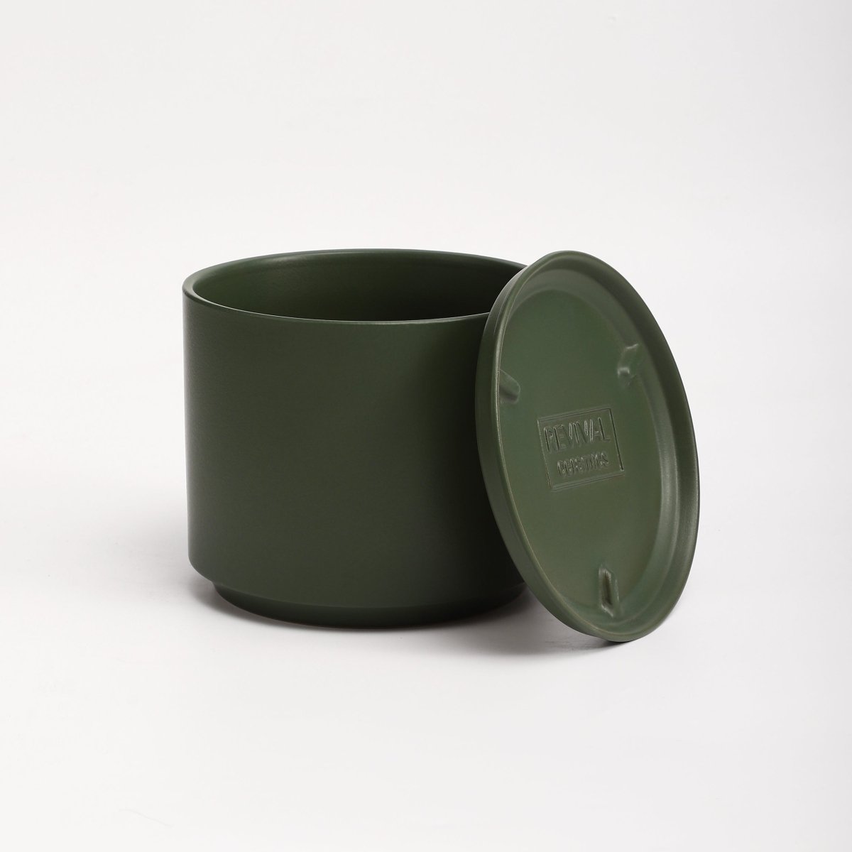 The Ceramic Cylinder Planter with Saucer, 2nd Generation - Ed's Plant Shop