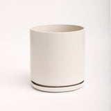 The Ceramic Cylinder Planter with Saucer, 2nd Generation - Ed's Plant Shop