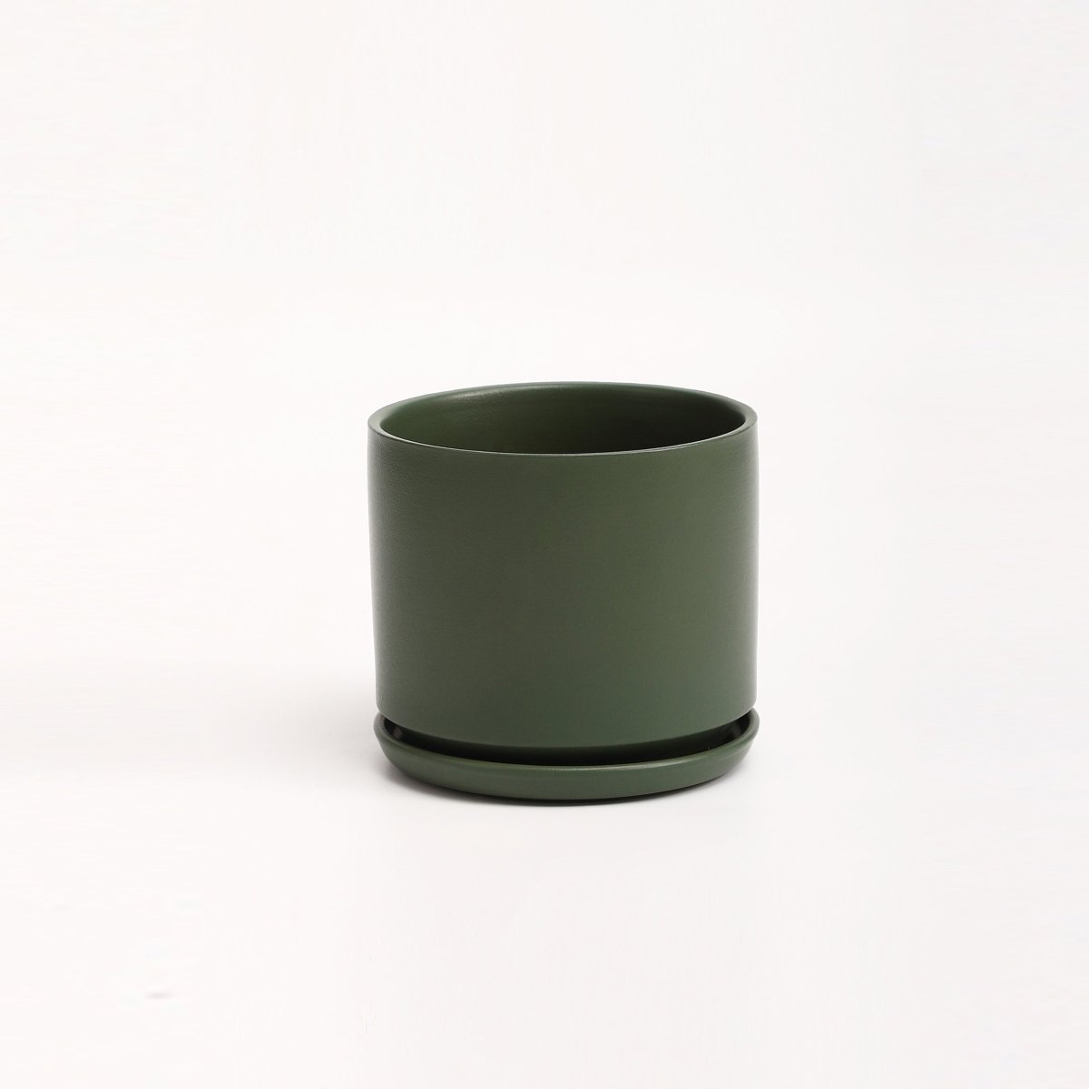 The Ceramic Cylinder Planter with Saucer, 2nd Generation - Ed's Plant Shop