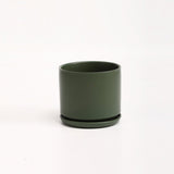 The Ceramic Cylinder Planter with Saucer, 2nd Generation - Ed's Plant Shop