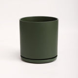 The Ceramic Cylinder Planter with Saucer, 2nd Generation - Ed's Plant Shop