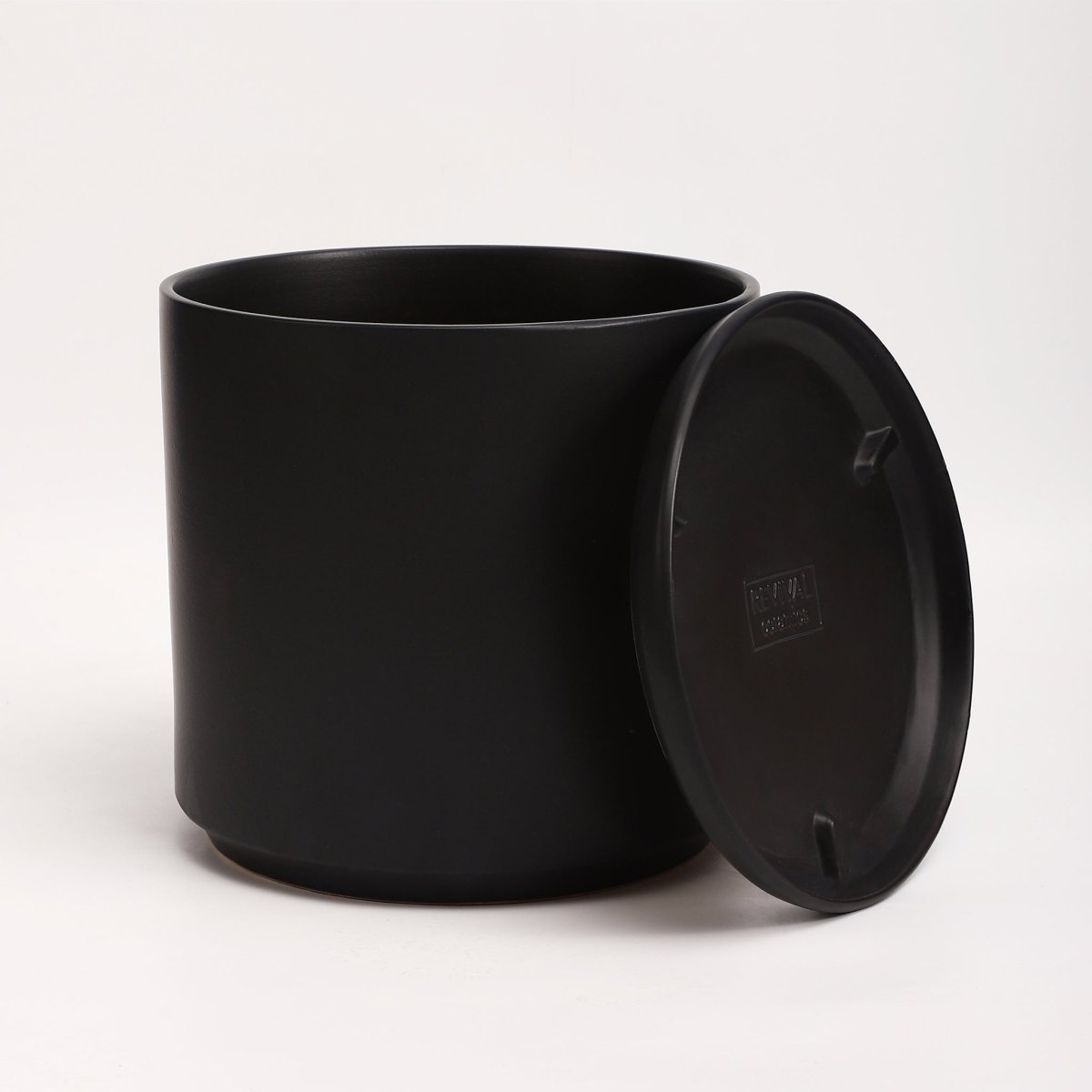 The Ceramic Cylinder Planter with Saucer, 2nd Generation - Ed's Plant Shop