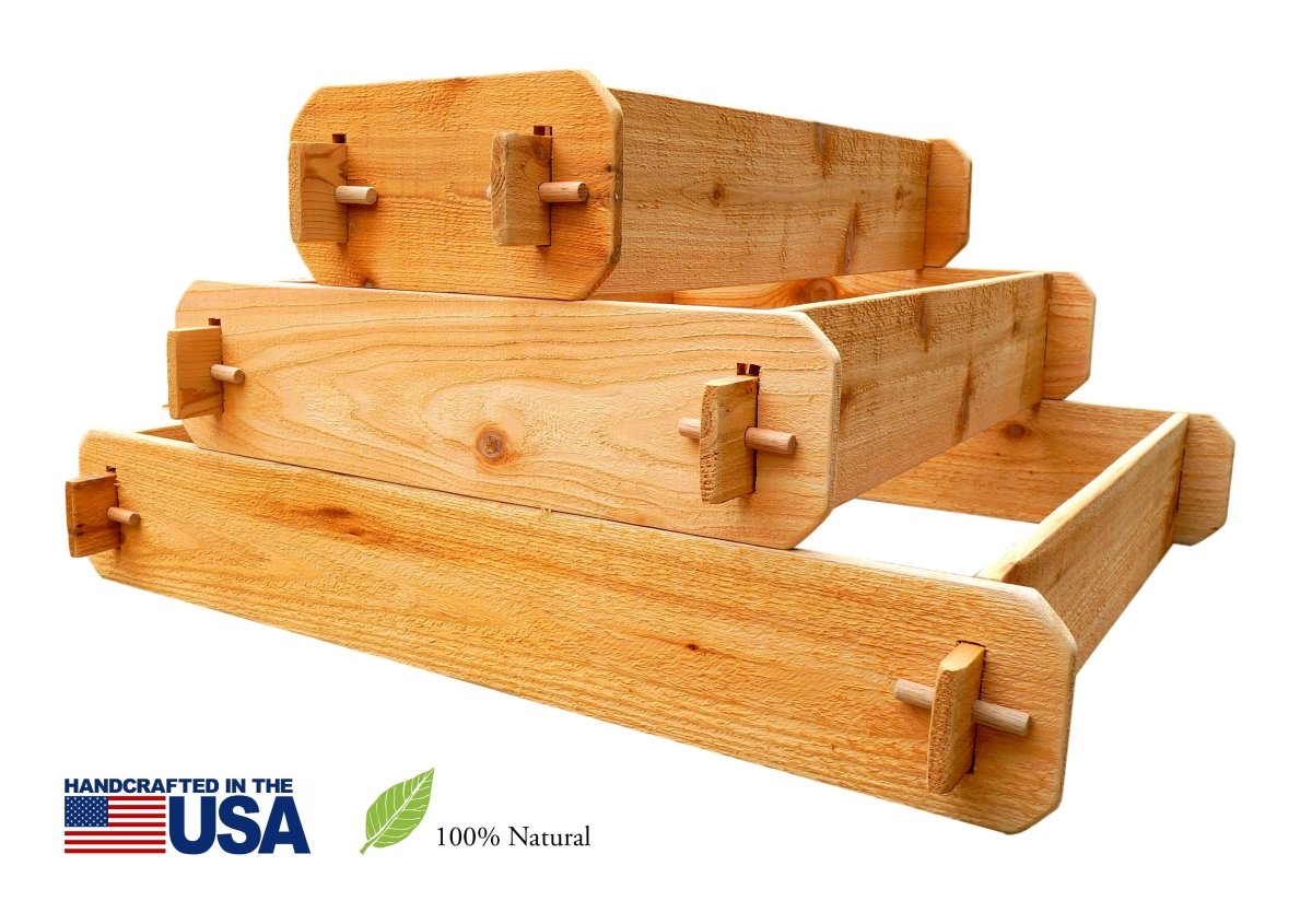 Timberlane Gardens Raised Garden Bed Kit 3 Tiered Pyramid (1x3 2x3 3x3) Select Cedar Elevated Planter - Ed's Plant Shop