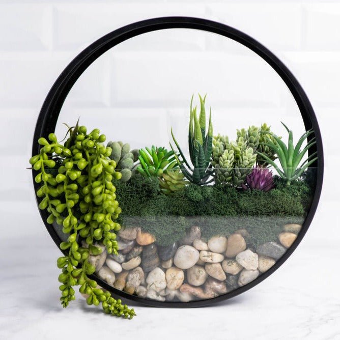faux succulent wall planter Wall Terrarium Kit