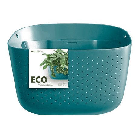 Teal vertical wall planter for modern indoor gardens