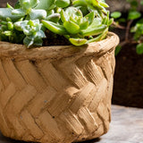 Woven Bamboo Styled Basket - Concrete - Various Sizes - Ed's Plant Shop