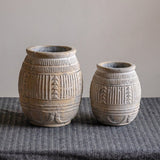 Yukun Tribal Design Stoneware Planter - Various Sizes - Ed's Plant Shop