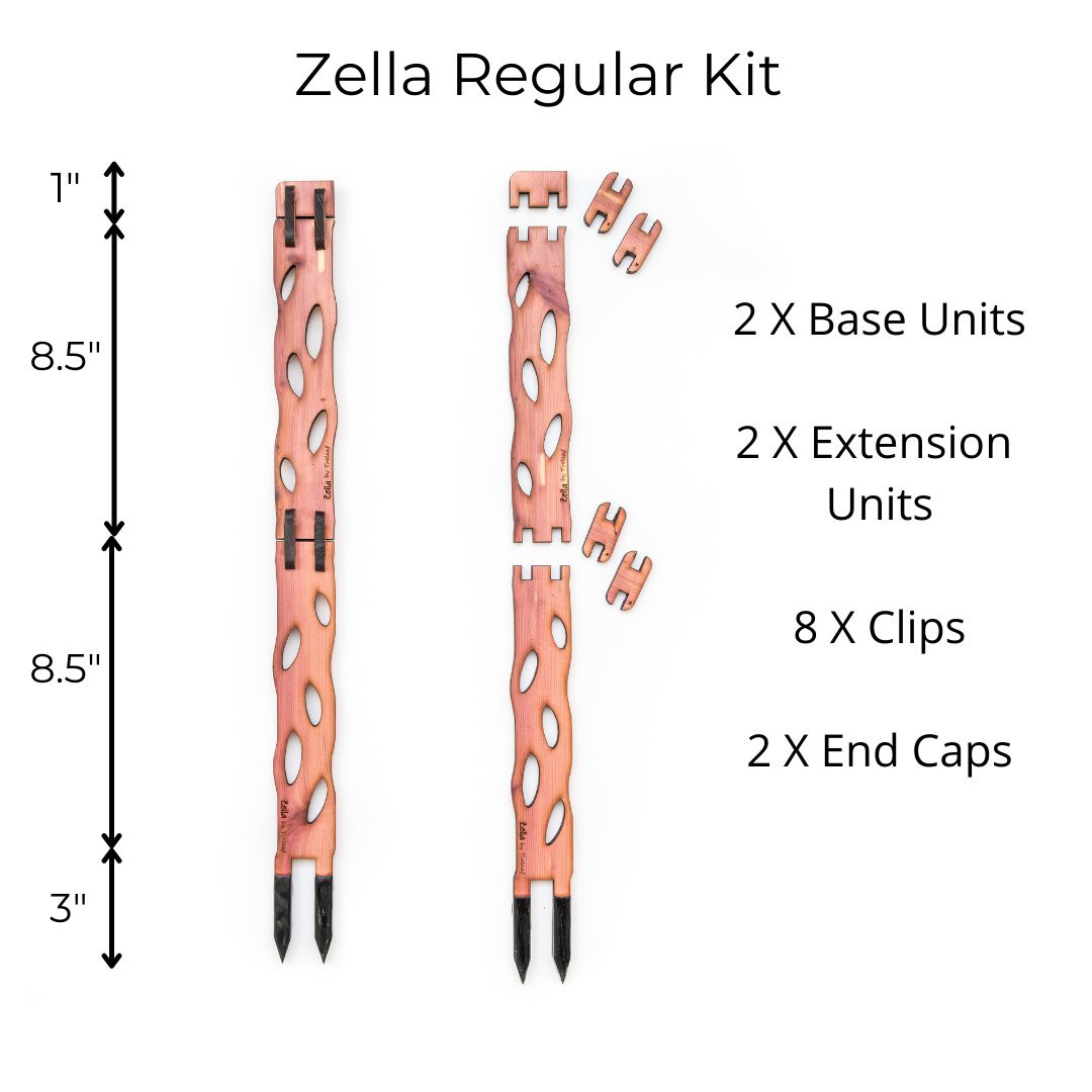 trellis kit for climbing plants Zella - Wooden Extendable Plant Support Regular Base Kit