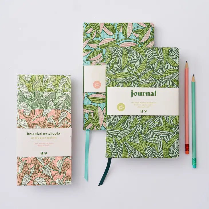 A6 Botanical Pothos Notebooks Set of 3 - Ed's Plant Shop