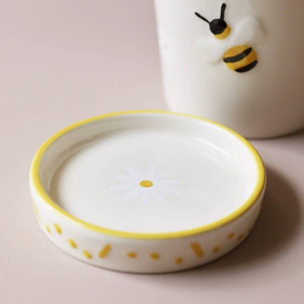 Bee Ceramic Planter and Tray - Ed's Plant Shop