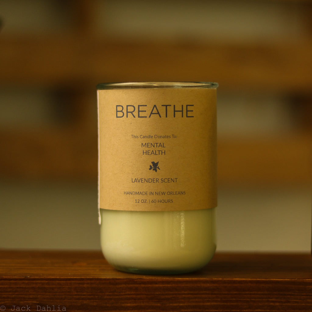 BREATHE, Mental Health, Lavender Scented Candle - Ed's Plant Shop