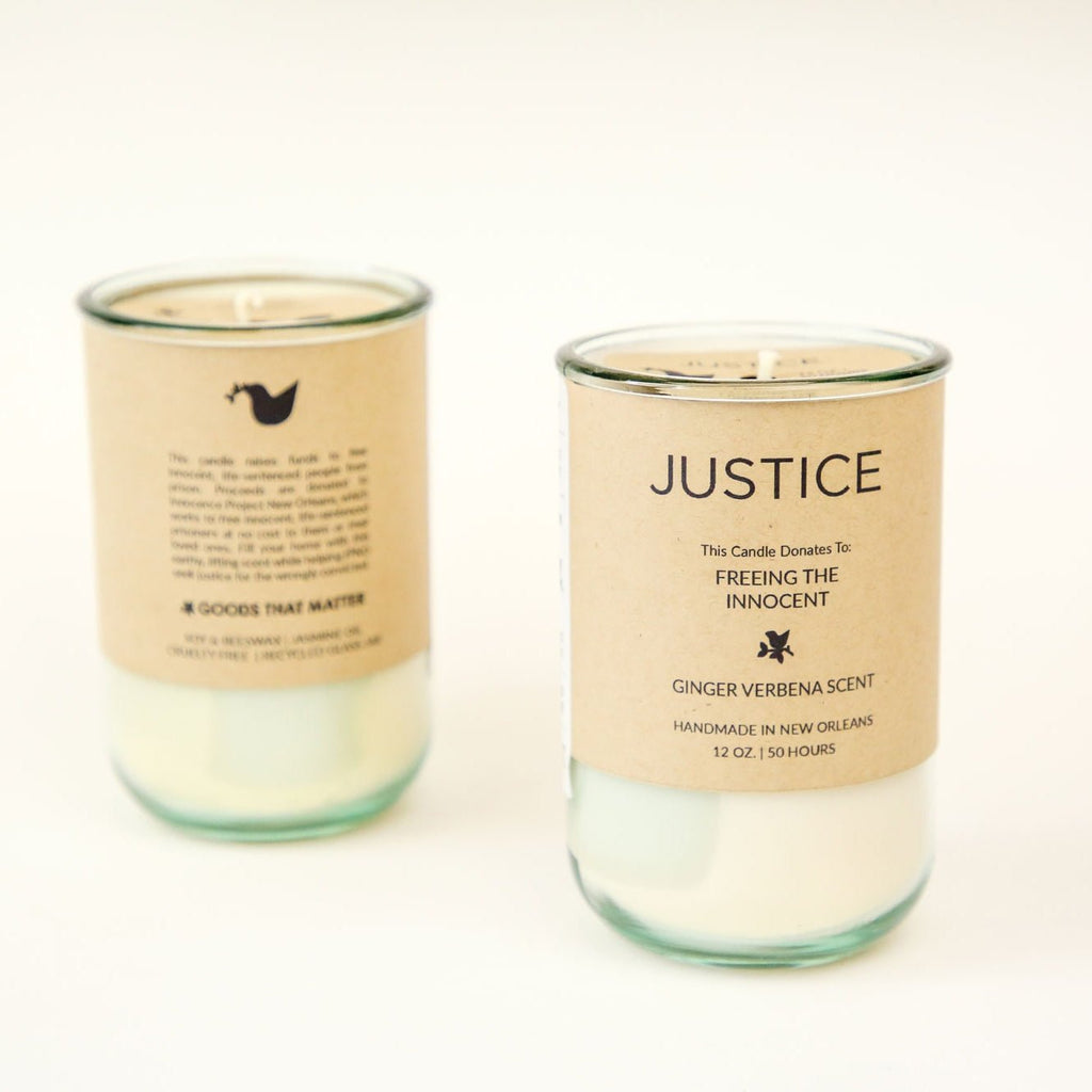 Candles For Good - JUSTICE, Ginger Verbena Scent Ginger Verbena - Ed's Plant Shop