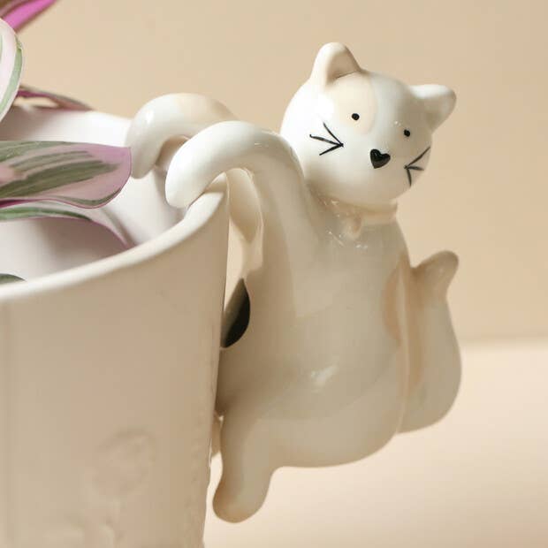 Ceramic Cat Planter Hanger - Ed's Plant Shop