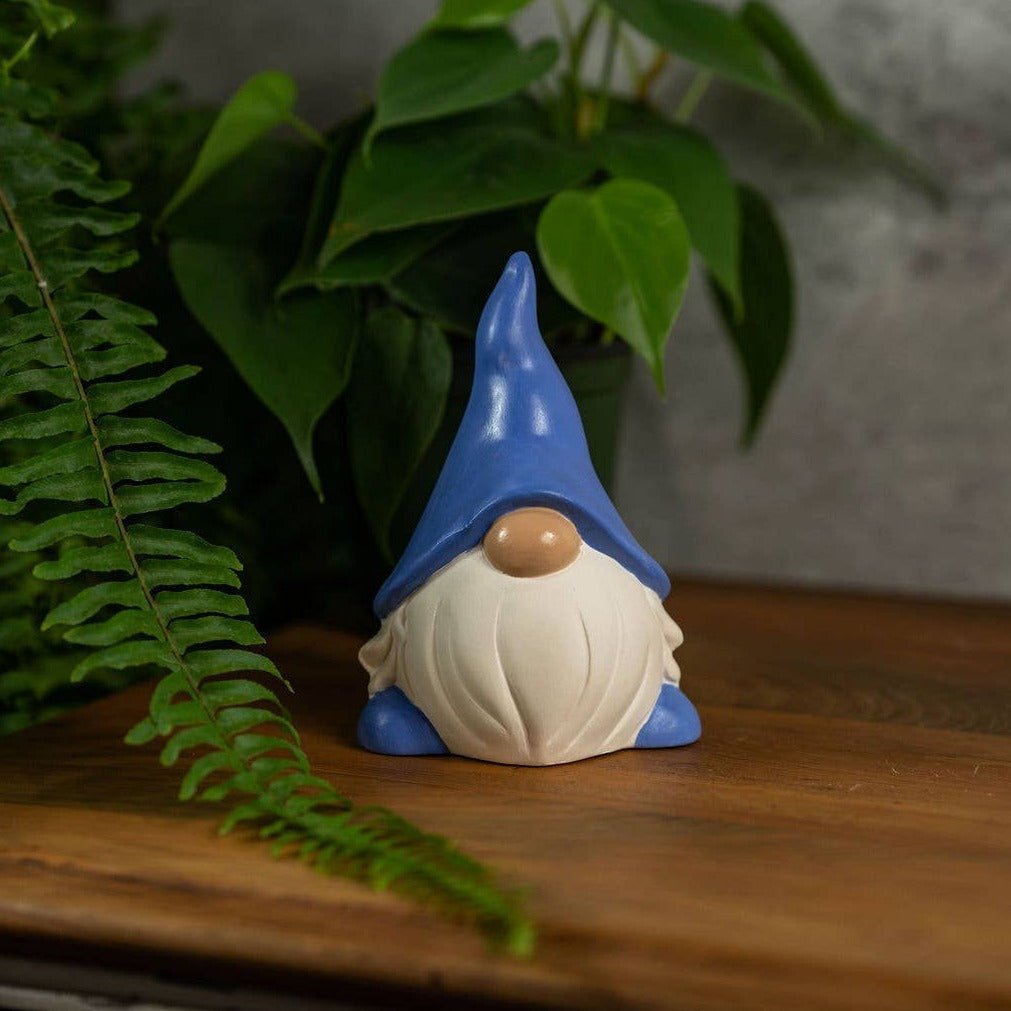 Ceramic Gnome - Blue Outfit - Ed's Plant Shop