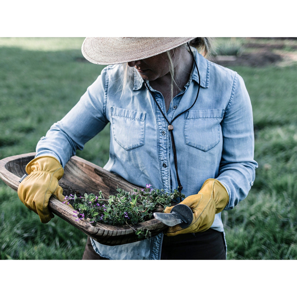 Classic Work Glove: Mustard - Ed's Plant Shop