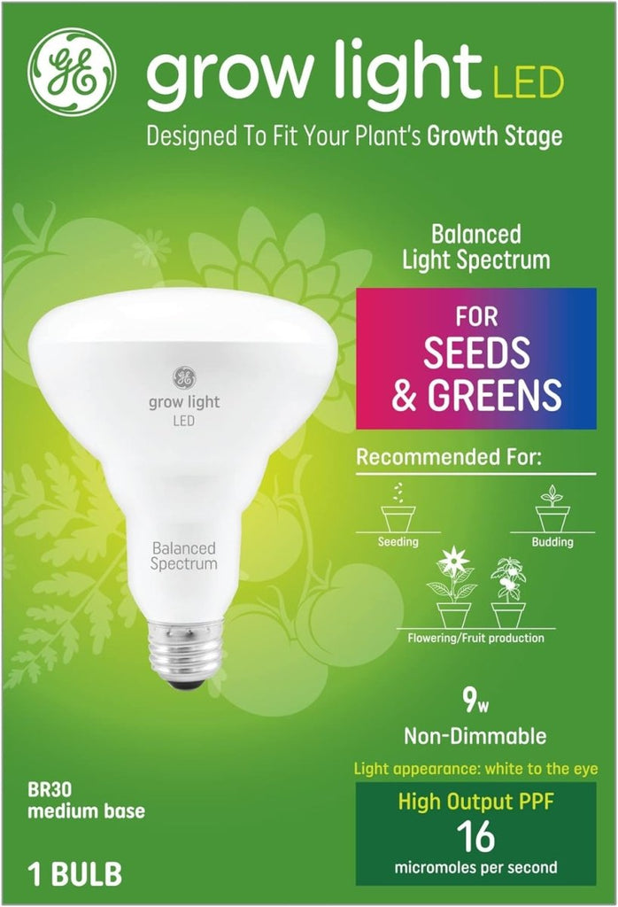 GE Grow Light- LED Floodlight Bulb- 1 Pack - Ed's Plant Shop