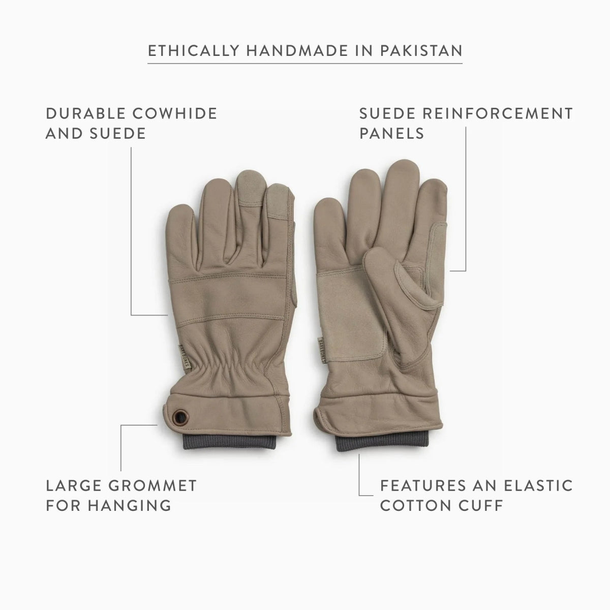 Kunar Suede Utility Garden Glove: Natural/Yellow - Ed's Plant Shop