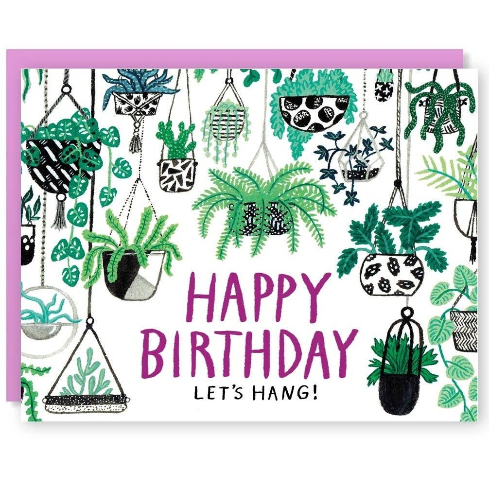 Houseplant Lover Birthday Card "Let's Hang"