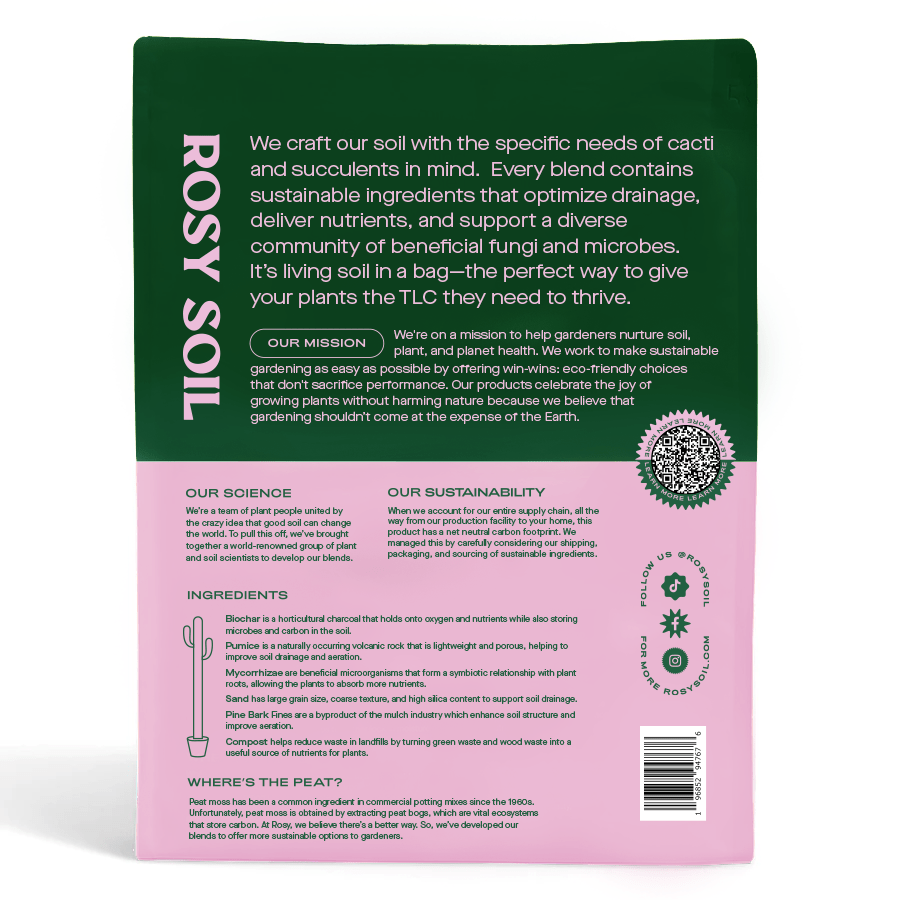 Rosy Soil- Organic Cactus & Succulent Mix 4qt - Ed's Plant Shop