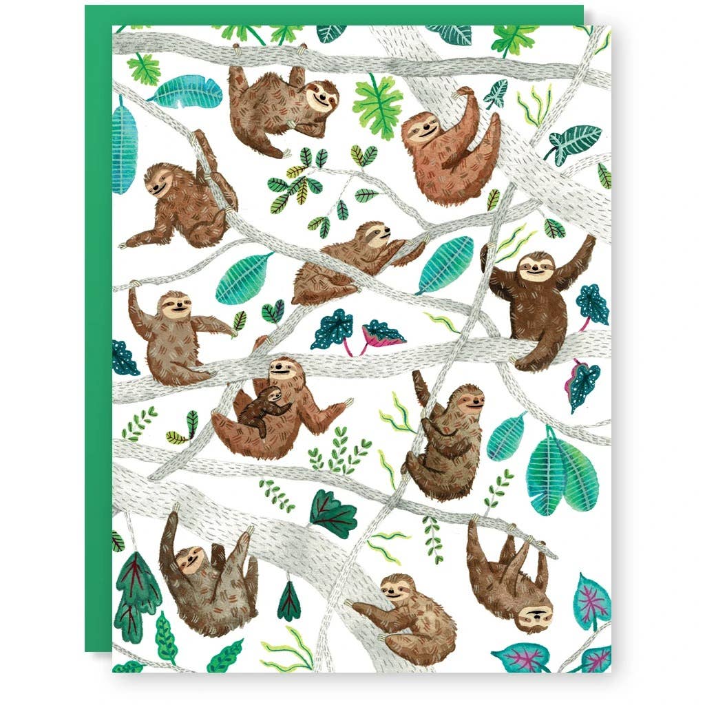 Sloth Squad Birthday Card - Ed's Plant Shop