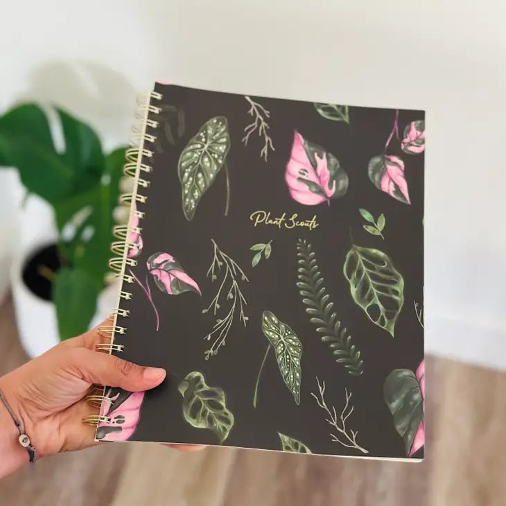 Spiral Lined College Notebook - XL Dark House Plants - Ed's Plant Shop