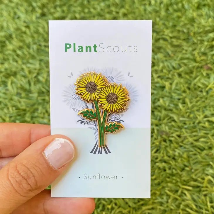 Sunflower Hard Enamel Pin - Floral Inspired Accessory - Ed's Plant Shop
