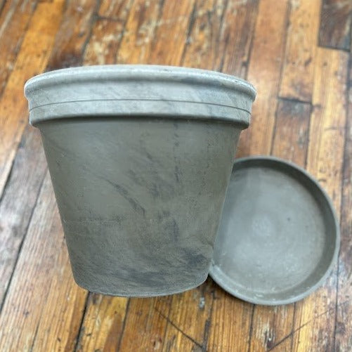 Terra Cotta Pot with Saucer-Basalt - Ed's Plant Shop