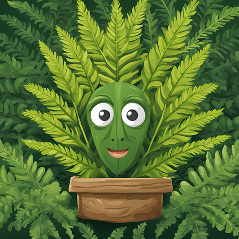 Anthropomorphic fern for an online plant collection of ferns