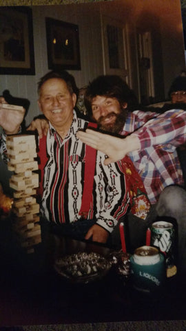 Grandpa Playing Jenga - Ed's Plant Shop